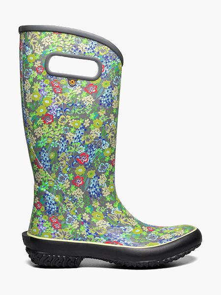 BOGS Boots Deutschland - Rainboot Night Garden Regenstiefel Damen DunkelGrau Multi DE78549